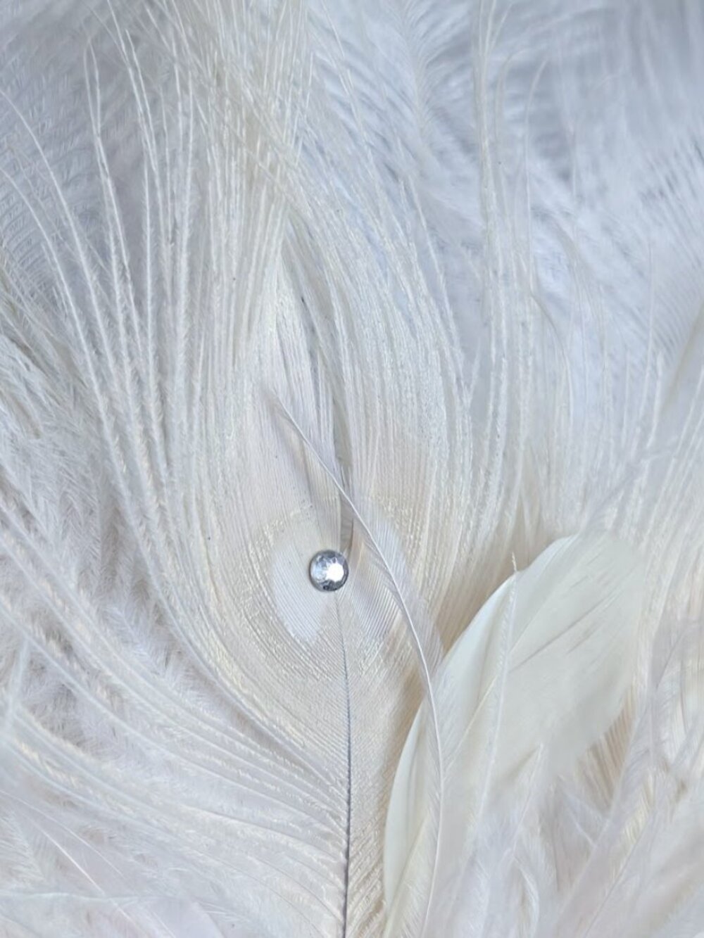 Vintage Style Bridal Feather Bouquet 1920s Ostrich Feather Fan - Picture 11 of 12